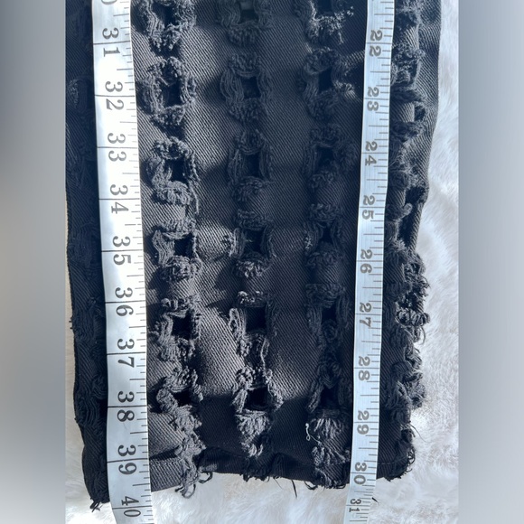 Revice Distressed Square Holes All Over Jean in Black Size 23 - Picture 12 of 12